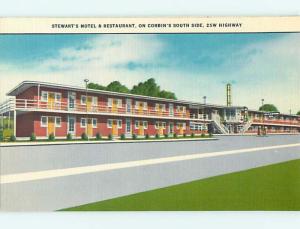 Unused Linen STEWART'S MOTEL & RESTAURANT Corbin Kentucky KY u8674-15