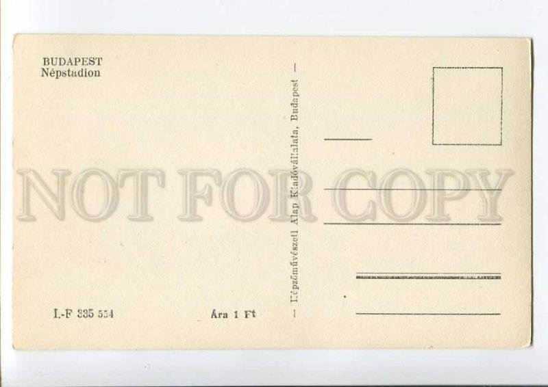 263540 HUNGARY BUDAPEST Stadium Soccer game Vintage postcard