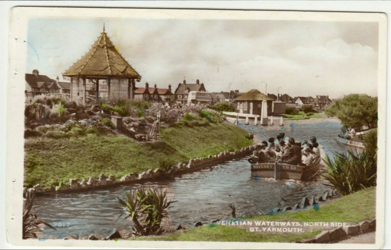 Norfolk; Venetian Waterways, Great Yarmouth RP PPC To Mr Threadgold, Winsford 