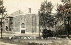 RPPC Postcard 5044; Public School, Anoka MN, Pearson Photo, Posted 1938