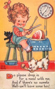 Humor comic caricature child cutting ham and dog Nora Birch 1934