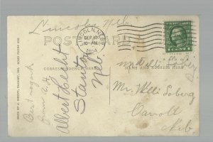 Lincoln NEBRASKA RP 1914 LINCOLN BEACHEY Pilot Airplane STATE FAIR In PLANE