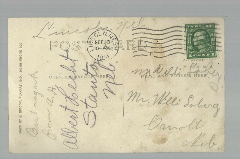 Lincoln NEBRASKA RP 1914 LINCOLN BEACHEY Pilot Airplane STATE FAIR In PLANE