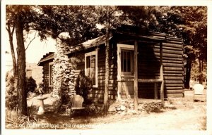 RPPC Log Cabin Cottage, The Glass House Helenwood TN c1953 Vintage Postcard U17