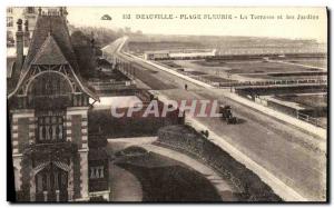 Old Postcard Deauville Beach La Terrasse Fleurie and Gardens