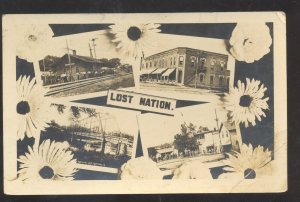 RPPC LOST NATION IOWA DOWNTOWN MULTI VIEW VINTAGE REAL PHOTO POSTCARD