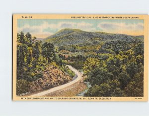 Postcard Midland Trail, U.S. 60 Approaching White Sulphur Gap, West Virginia