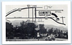 SALT LAKE CITY, UT Utah ~ Roadside CLEMENT'S TOURIST CAMP c1940s Motel Postcard