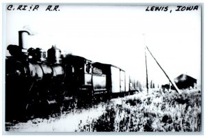 c1960's CRI&P RR Lewis Iowa IA Railroad Train Depot Station RPPC Photo Postcard