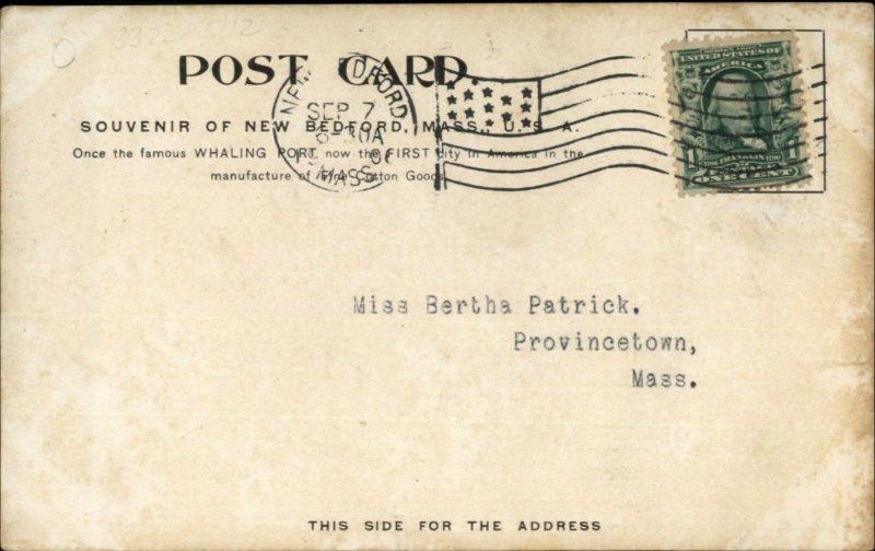 New Bedford MA Butler's Flat Lighthouse c1905 Postcard