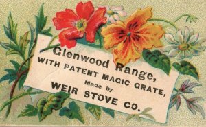 Weir Stove Co Glenwood Range Patent Magic Grate, Floral Image Z9