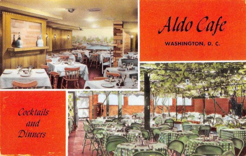 Washington DC Aldo Cafe Interior Real Photo Antique Postcard J46208