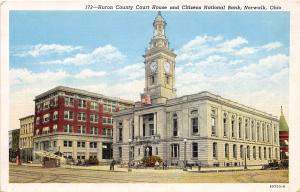 Court House Norwalk Ohio linen postcard