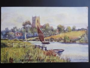 Norfolk Broads BELAUGH CHURCH & BROAD Artist Warren Williams c1910 by Dainty