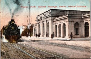 Postcard Western Pacific Railroad Passenger Station in Oakland, California