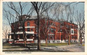 Topeka Kansas Stormont Hospital Street View Antique Postcard K42666