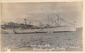 U S S  Denebola Real Photo Military Battleships Ship 