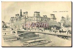 Old Postcard The Paris City Hall