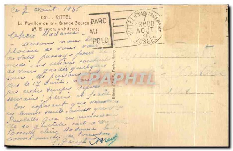 Old Postcard Vittel The flag of Great source