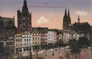 Germany Koeln Alter Markt mit Rathaus und Dom