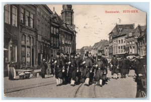 1910 Timber Market Zutphen Gelderland Netherlands Antique Posted Postcard