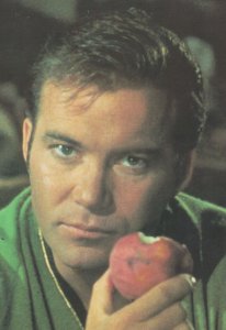 Captain Kirk Eating An Apple Star Trek Postcard