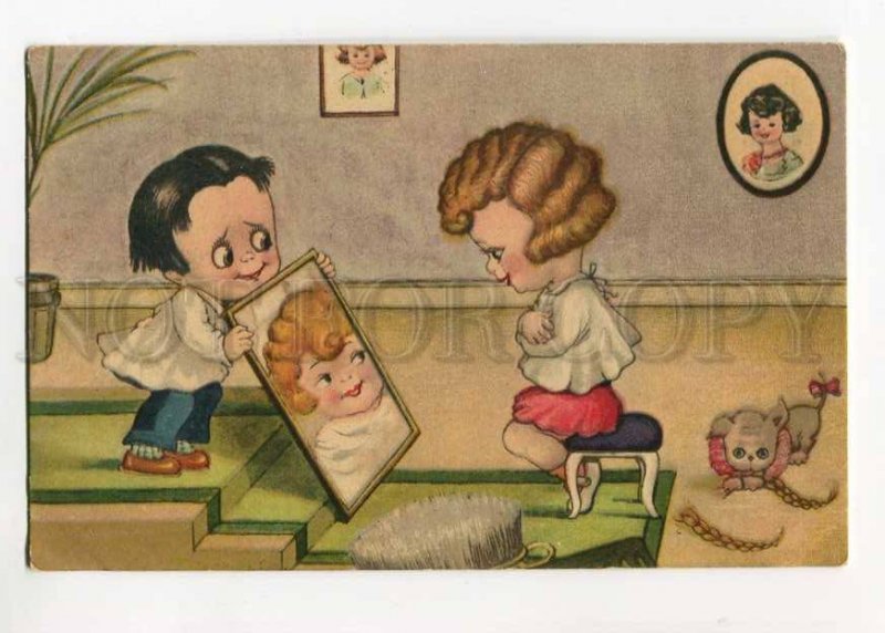 3069988 FASHION Young BARBER Children & Puppy Vintage COMIC PC