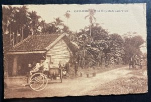 Mint Vietnam Cochina Real Picture Postcard Rickshaw Station