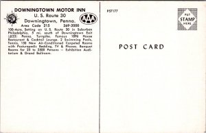 Postcard Downingtown Motor Inn Downingtown PA