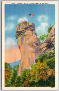 Vtg North Carolina NC Chimney Rock Land Of The Sky 1940s View Linen Postcard