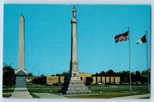 Laurinburg North Carolina NC Postcard Scotland County Courthouse Statue Scenery