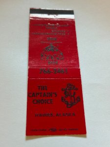Vintage Matchbook Cover The Captain's Choice Haines, Alaska MB187