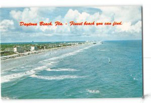 Daytona Beach Florida FL Vintage Postcard Aerial View of Beach