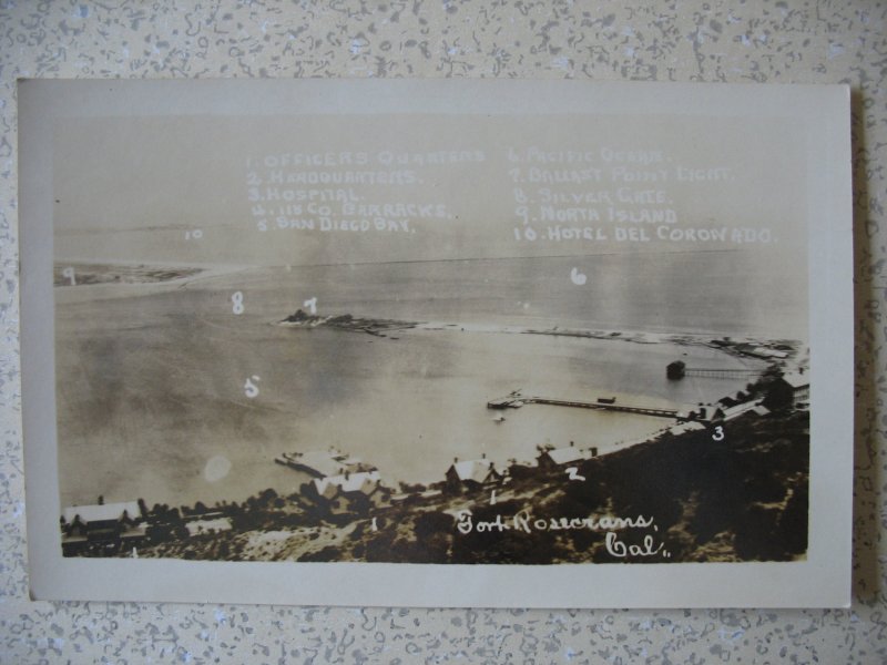 SAN DIEGO, CA Point Loma, FORT ROSENCRANS pre-1918 real photo