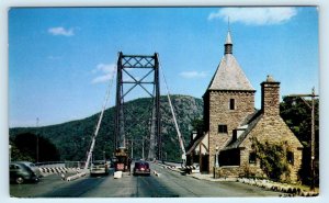 BEAR MOUNTAIN, NY New York~TOLL GATE Bear Mountain BRIDGE c1940s Cars  Postcard