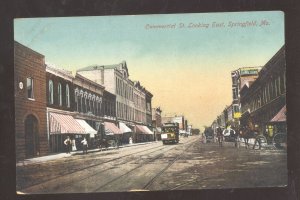 SPRINGFIELD MISSOURI DOWNTOWN COMMERCIAL STREET SCENE VINTAGE POSTCARD