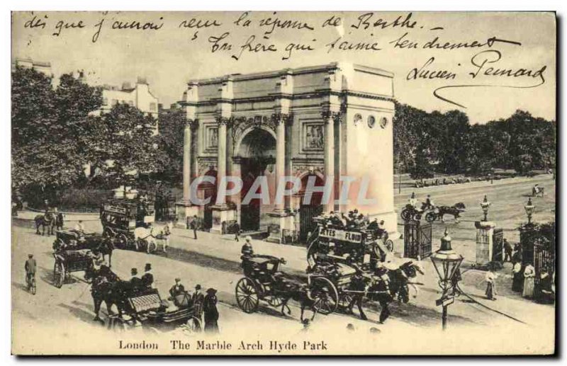 Old Postcard The Marble Arch London Hyde Park