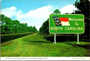 North Caroline Welcome Sign From The Tar Heel State