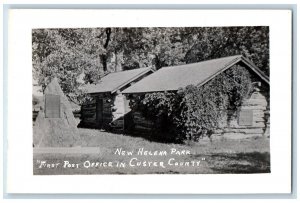 Montana Postcard RPPC Photo New Helena Park First Post Office In Custer County