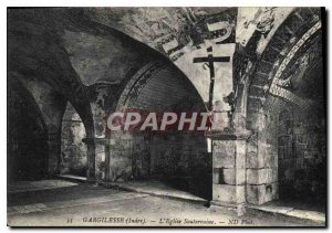 Old Postcard Gargilesse Indre the church Underground