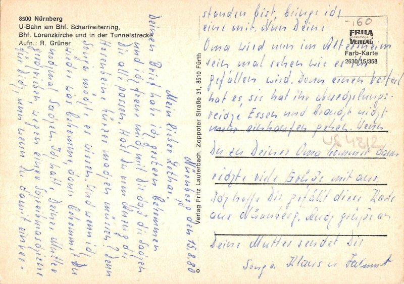US4812 Germany Nuernberg U-Bahn am Bhf. Scharfreiterring  train railway