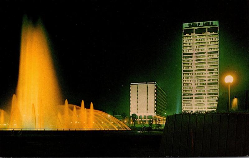 Florida Jacksonville Friendship Fountain Gulf Life Tower & Hilton Hotel At Ni...