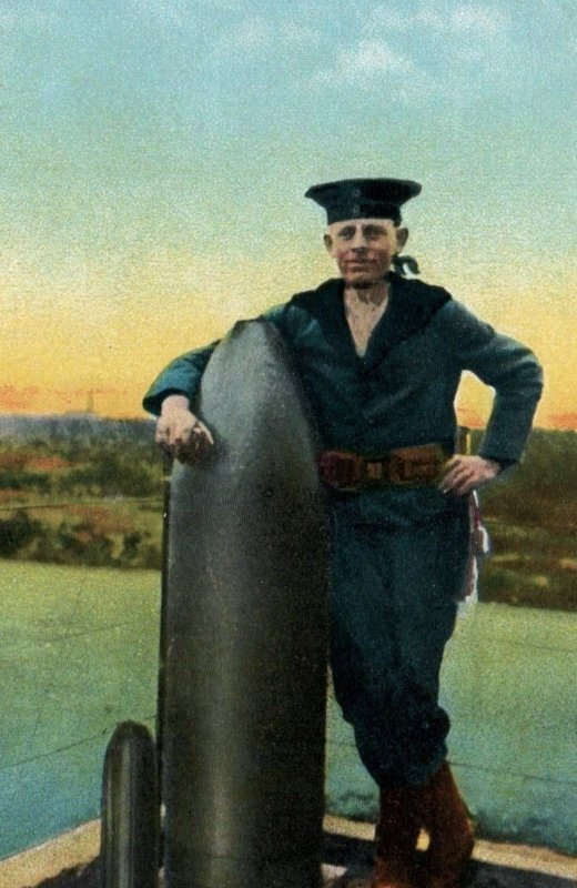 WWI German Imperial Navy Officer Ammunition Torpedo Shell Art Photo