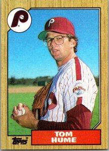 1987 Topps Baseball Card Tom Hume Philadelphia Phillies sk3464