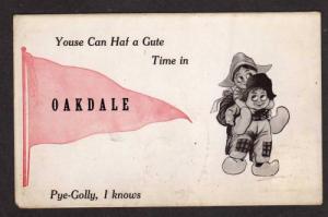 MA Pennant Flag Dutch Gute Time in OAKDALE MASS Massachusetts Postcard