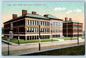 Providence Rhode Island Postcard Hope Street High School Building 1910 Unposted