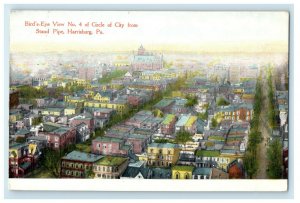 c1910s Bird's Eye View of Circle of City Harrisburg Pennsylvania PA Postcard 