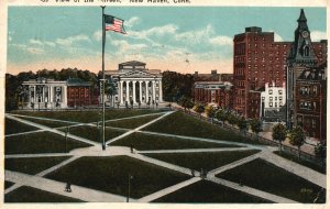 Vintage Postcard 1921 View Of The Green New Haven Connecticut CT Morris German