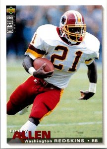 1995 Upper Deck Football Card Terry Allen Washington Redskins sk21434