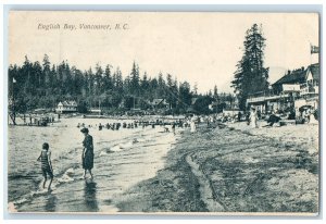 1906 English Bay Bathing Scene Vancouver British Columbia Canada Postcard